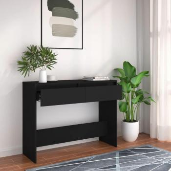 Mesa consola de madera de ingeniería 100x35x76,5 cm en colores Blanco, Negro y Roble Sonoma - Mesa de sofá, mesa de entrada para salón, consola de entrada, mueble recibidor, mesita auxiliar