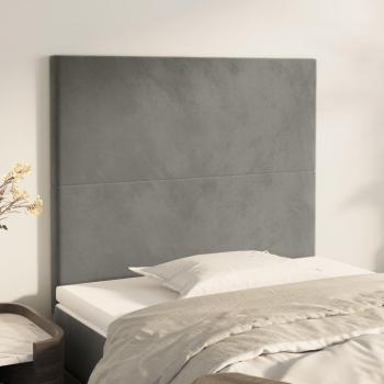 Cabeceros de terciopelo gris claro (2 unidades) 90x5x78/88 cm Vidaxl