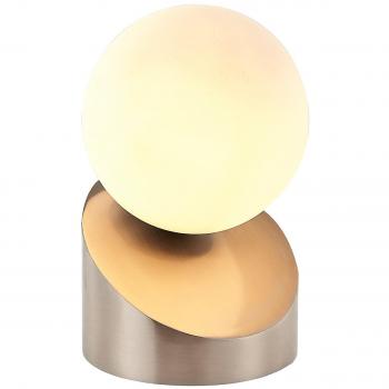 Lámpara de mesa LED Alisa con interruptor táctil, acabado en níquel mate, dimensiones 16x10 cm