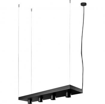 Lámpara colgante Plant con estante, negra, 4 x 35 W/GU10