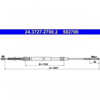 Cable de freno de mano ATE 24.3727-2700.2