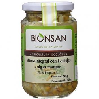 Bionsan Arroz Integral con Lentejas y Algas Ecológico | 6 Botes de 220 gr | Total: 1320 gr