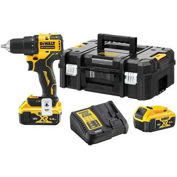 Taladro atornillador a batería 18V Dewalt DCD708P2T-QW, incluye 2 baterías de 1.5Ah, cargador, maletín TSTAK y motor sin escobillas