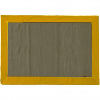 Vianatece 109009 - Alfombra impresa con aplicación terciopelo, 150 x 200 cm, color gris y amarillo