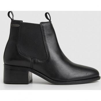 Pepe Jeans Women's Black Leather Ankle Boots Bonnie Wish