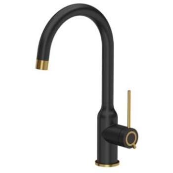 Batidora de Cocina Quadron Ingrid Q Line, Mezclador 360°, Acero Inoxidable con Acabado PVD Dorado, Altura 34 cm