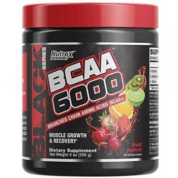 Nutrex Research BCAA 6000 Fruit Punch - 255g Instantized Amino Acid Supplement