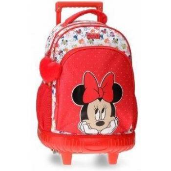 Mochila con Carro Disney Minnie Diva Roja 32x45x21 cm Poliéster Dos Compartimentos Joumma Bags 2612921