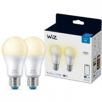 Wiz A60 E27 8W Dimmable Matte LED Smart Bulb, 2-Pack