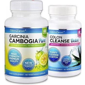 Combo Garcinia Cambogia & Desintoxicación con Limpieza de Colon - Logre Una Pérdida de Peso Más Rápida con las Pastillas para Adelgazar y Desintoxicación A Base de Garcinia Cambogia - Pastillas para Adelgazar de Alta Calidad Hechas en el Reino Unido 