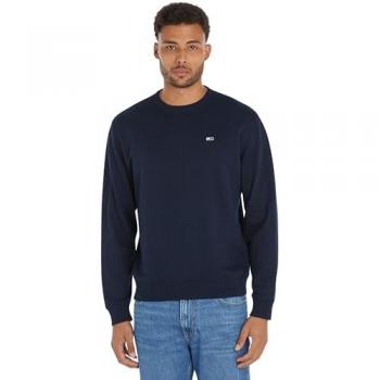 Tommy Jeans Men's Regular Fit Dark Navy Blue Flag Embroidered Sweatshirt Size M
