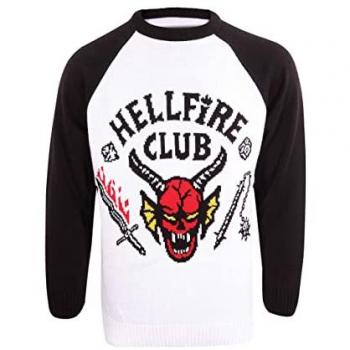 Suéter Unisex Stranger Things - Christmas Jumper Hellfire Club - Talla M - 100% Poliéster