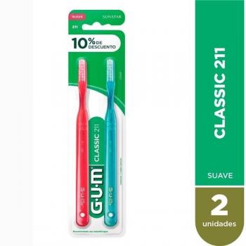 Gum Cepillo Dental Classic 211 Suave (2 Unidades)