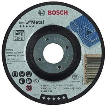 Bosch 2 608 603 532 - Disco de desbaste acodado Best for Metal - A 2430 T BF, 115 mm, 7,0 mm