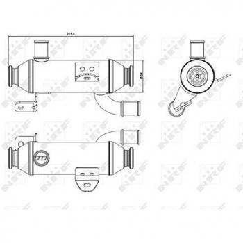 Enfriador EGR NRF 48008 - Radiador para recirculación de gases de escape, alta eficiencia, diseño optimizado para una mejor refrigeración, compatible con múltiples modelos de vehículos