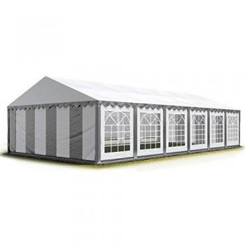Carpa para fiestas Toolport 6x12 m, lona PVC 700 N, impermeable, color gris-blanco