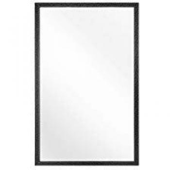 Espejo de pared colgante negro 60 x 90 cm con marco de madera sintética modelo Morlaix