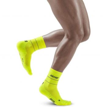 CEP Reflective Mid-Calf Compression Socks for Men - Neon Yellow