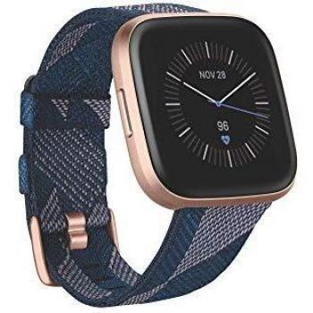Fitbit Versa 2, Smartwatch con control por voz, puntuación del sueño y música, batería de +4 días, Incluye correa adicional