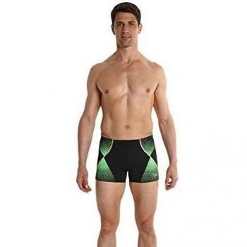 Speedo Fit Pinnacle Aqua - Bañador para hombre, Hombre, Speedo Speedo Fit Pinnacle Short De Bain Aquashort Homme, Noir/Vert Fluo/Or Global, FR: 90