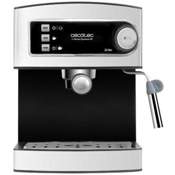 Cafetera Espresso Cecotec Power Espresso 20 Bares, 850W, Depósito 1.5L, Brazo Doble Salida, Vaporizador Inox