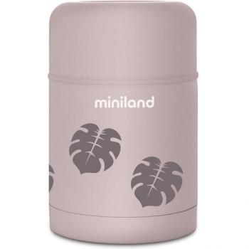 Miniland Thermy Terra Leaves Termo para Sólidos 600ml Acero Inoxidable Rosa