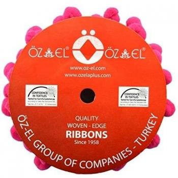 Ozelaplus pompón Trim, 10 mm/2 m, Fucsia