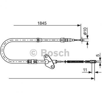 Cable de freno de mano BOSCH 1 987 477 118 Derecho para Mercedes-Benz T1 y Sprinter