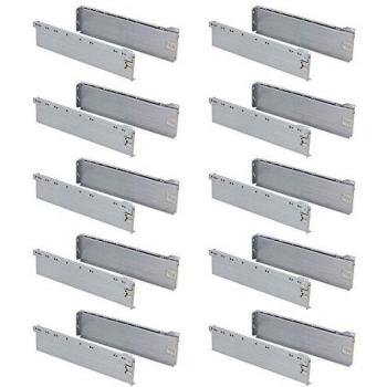 Emuca 3041325 Kita para cajón metálico H118, gris metalizado, L 270mm, Lote de 10pcs