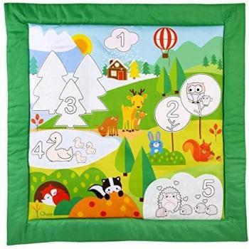 Chicco Tappeto de Juego Colores y Números con Marcador Mágico, 80x80 cm, Lavable a Mano, 2+ Años