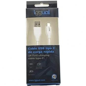 Iggual cable usbausbc 100 cm blanco q30 3a