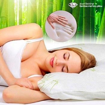 Jewel Bedding Almohada Viscoelástica, Bambú, Blanco, 57x15x36 cm, 2 Unidades