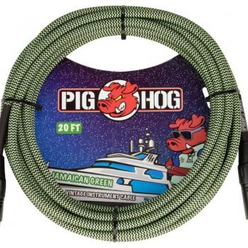 Pig Hog 'Jamaican Green' Woven Mic Cable, XLR to XLR, 20'