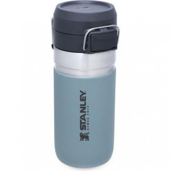 Termo Stanley Go Quick Flip 470ml azulado, aislamiento al vacío, tapa a prueba de derrames, diseño ergonómico, apto para lavavajillas