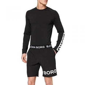 Björn Borg Men's Black Shorts with Elastic Waistband, Size XL