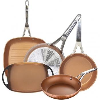 Juego de Sartenes San Ignacio Origen (20, 24, 28 cm) + Asadores Grill (28 cm y Ovalado 36 cm) en Aluminio Forjado Aptas para Inducción
