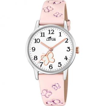 Reloj Infantil Lotus Junior 18864/2 Esfera Blanca y Correa de Piel Rosa