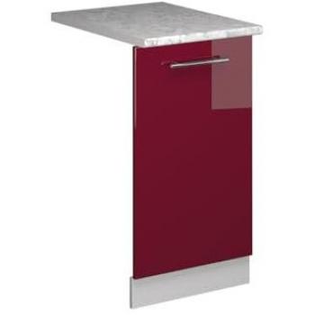 Panel Frontal para Lavavajillas Fame-Line, 45 cm, Alto Brillo Rojo Burdeos y Mármol