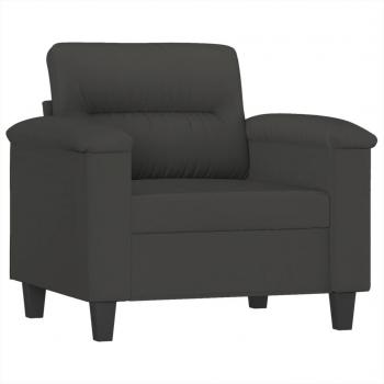 vidaXL Dark Grey Microfiber Sofa Chair 60 cm