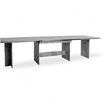 Mesa de comedor extensible Ancona cemento 160/310 x 90 cm para 8 a 12 personas