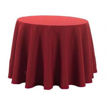 Falda para Mesa Camilla Redonda Riby 110 cm Rojo - Mantel Decorativo Invierno - Tejido 50% Algodón 50% Poliéster - Fabricado en España