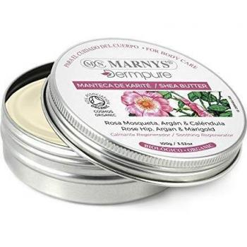 MARNYS Dermpure Manteca de Karité Rosa Mosqueta, Argán y Caléndula Biológico 100% Natural 100gr
