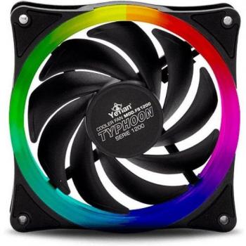 Ventilador RGB Yeyian Typhoon 1200 con Iluminación LED de 12 cm para Gabinete