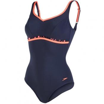 Speedo Bañador para mujer Escultura contourluxe Psycho –  – Oxid Gris/Rojo, talla 34