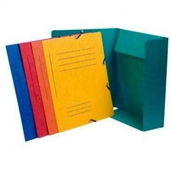 50 x Carpeta de 3 solapas con goma Exacompta A4 Manila Cartón 355g colores surtidos