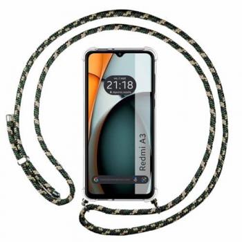 Funda Colgante Transparente Verde/Dorado para Xiaomi Redmi A3