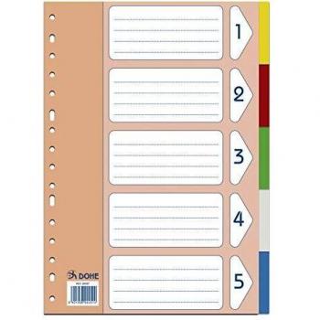 Dohe 90457 - Separadores A4 de 5 Posiciones en 5 Colores Diferentes