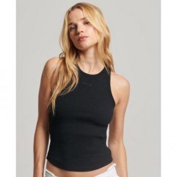 Camiseta de tirantes Essential para mujer, Superdry - negro