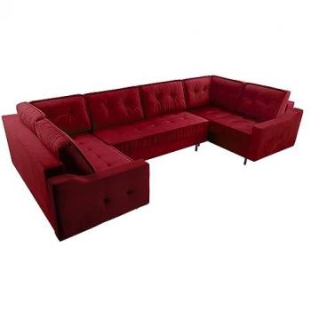 Sofá rinconero Kingsport 114 con función de descanso y caja de ropa de cama, 365x185x105cm