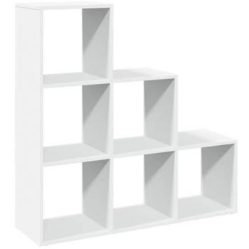Librería divisor 3 niveles madera ingeniería blanco 99x29x99 cm